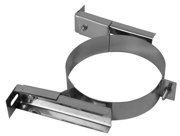 Telescopische muurbeugel Dubbelwandig RVS 80/140mm